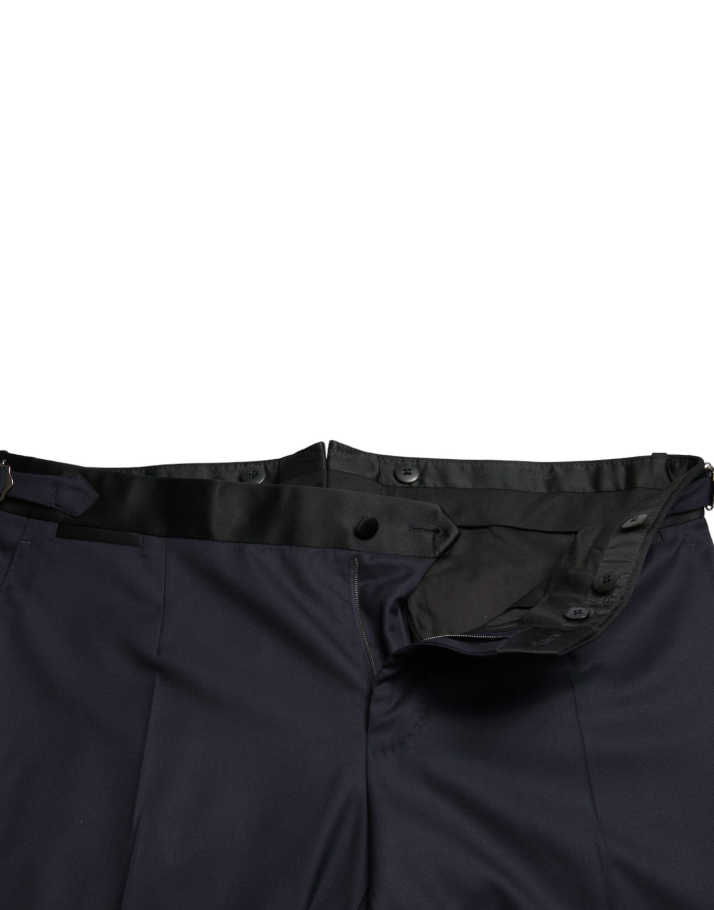 Dolce &amp; Gabbana Blauwe Wollen Cropped Taps Toelopende Broek