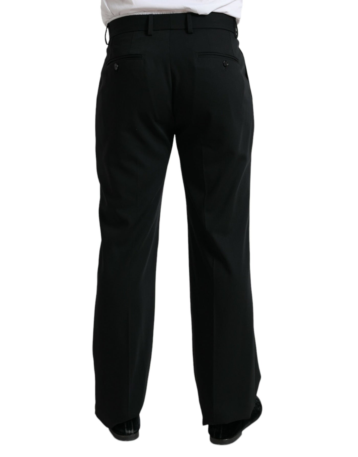 Dolce &amp; Gabbana Zwarte Wollen Formele Rechte Broek