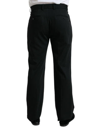 Dolce &amp; Gabbana Zwarte Wollen Formele Rechte Broek