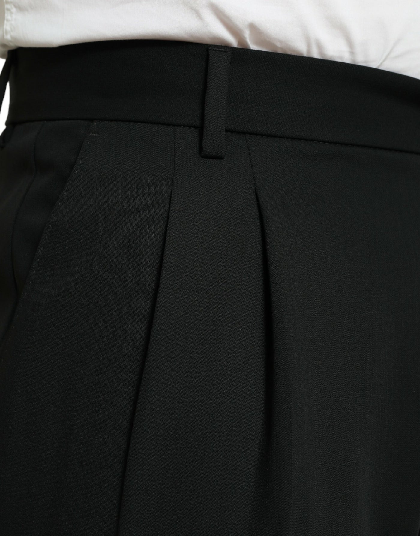 Dolce &amp; Gabbana Zwarte Wollen Formele Rechte Broek
