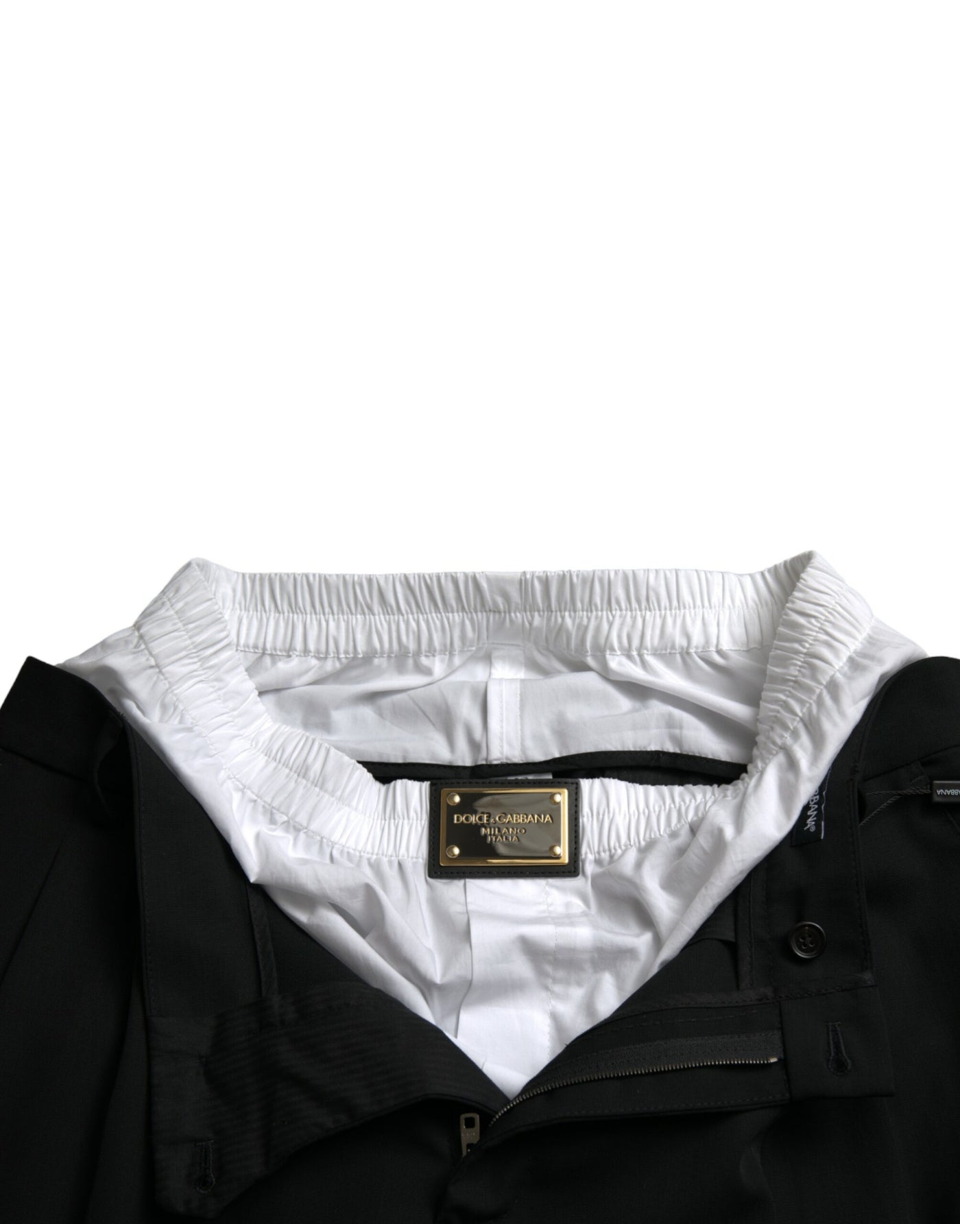 Dolce &amp; Gabbana Zwarte Wollen Formele Rechte Broek