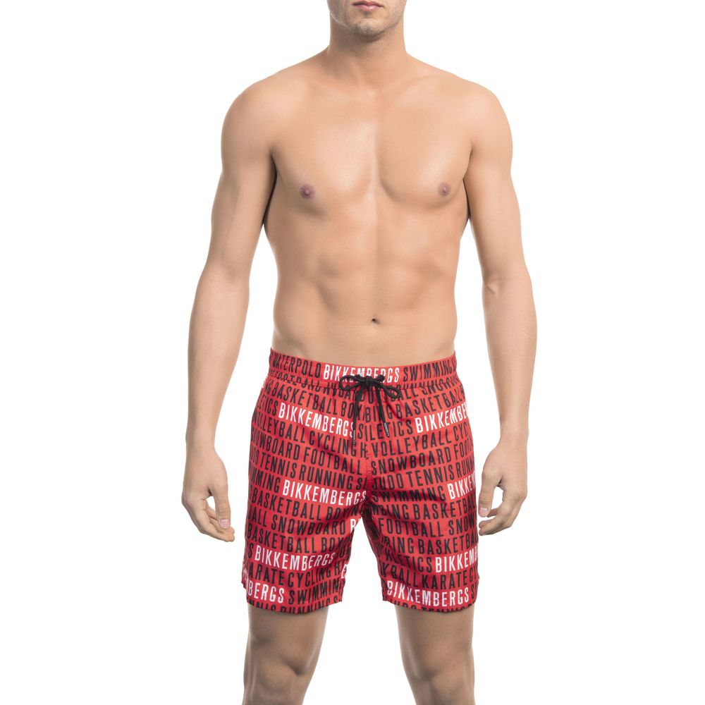 Bikkembergs "Rode Polyester Heren Zwembroek"
