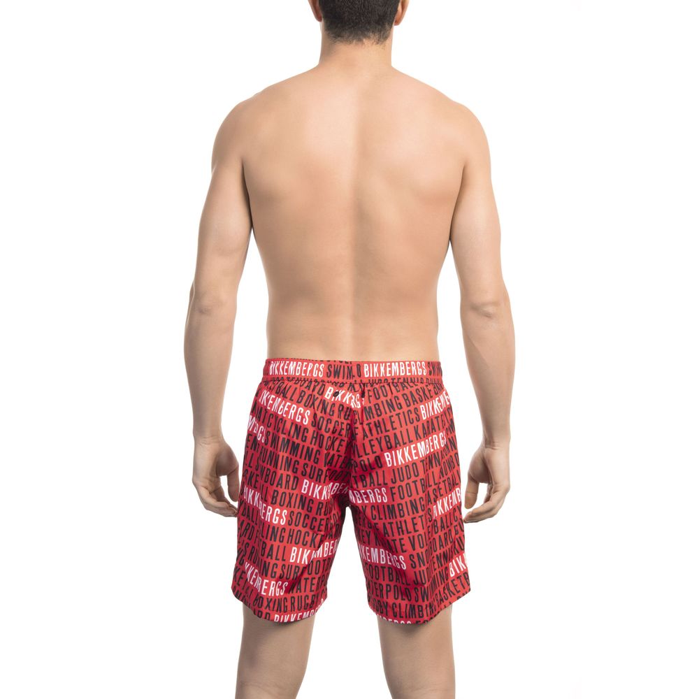 Bikkembergs "Rode Polyester Heren Zwembroek"