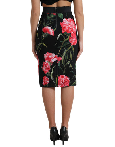 Jupe crayon noire à œillets Dolce &amp; Gabbana, longueur genou