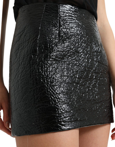Dolce &amp; Gabbana zwarte katoenen minirok met hoge taille
