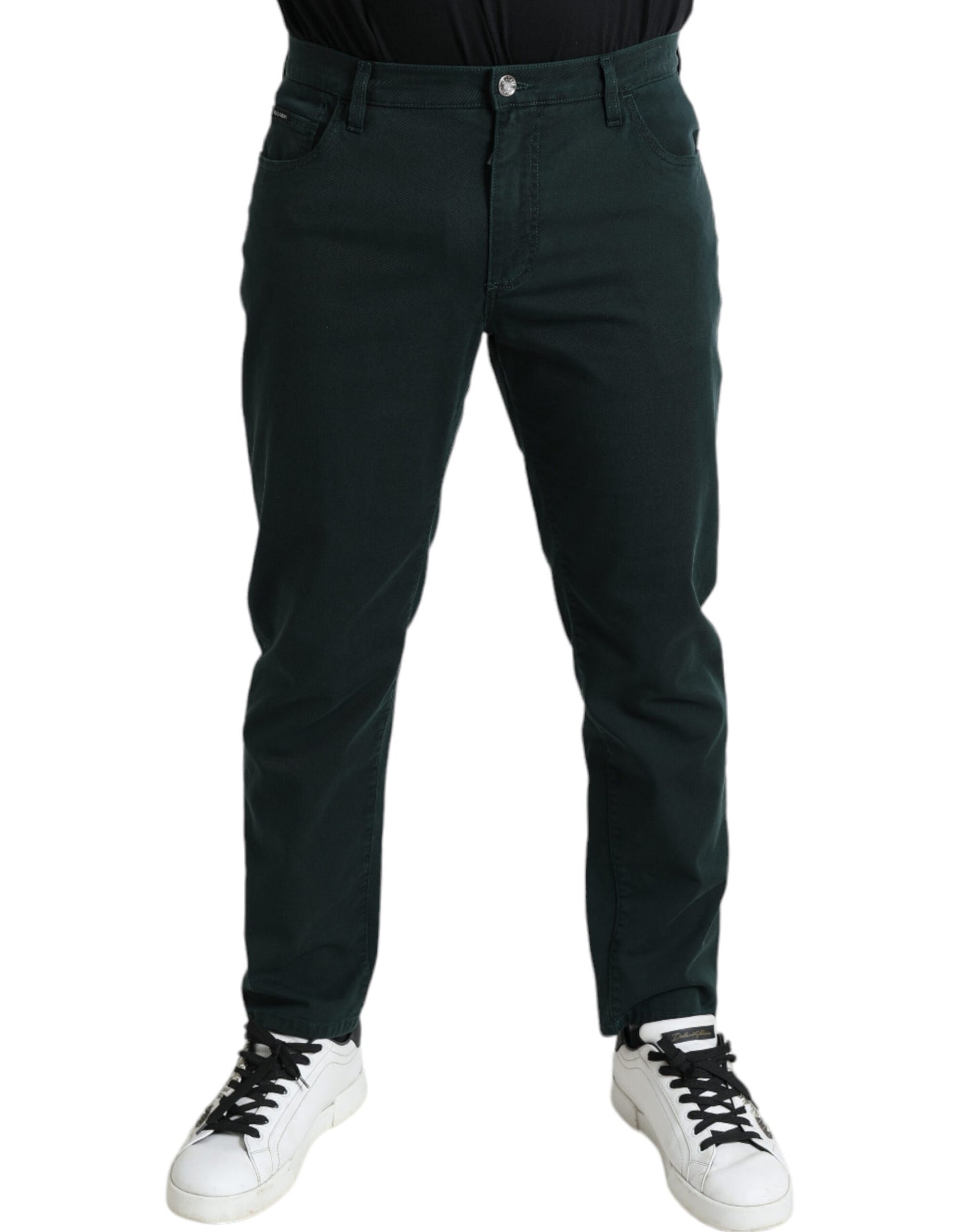 Dolce &amp; Gabbana Groene Katoenen Stretch Skinny Heren Denim Jeans