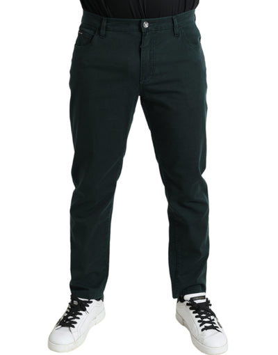 Dolce &amp; Gabbana Groene Katoenen Stretch Skinny Heren Denim Jeans