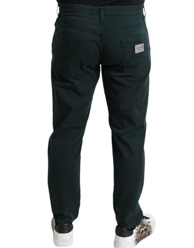 Dolce &amp; Gabbana Groene Katoenen Stretch Skinny Heren Denim Jeans