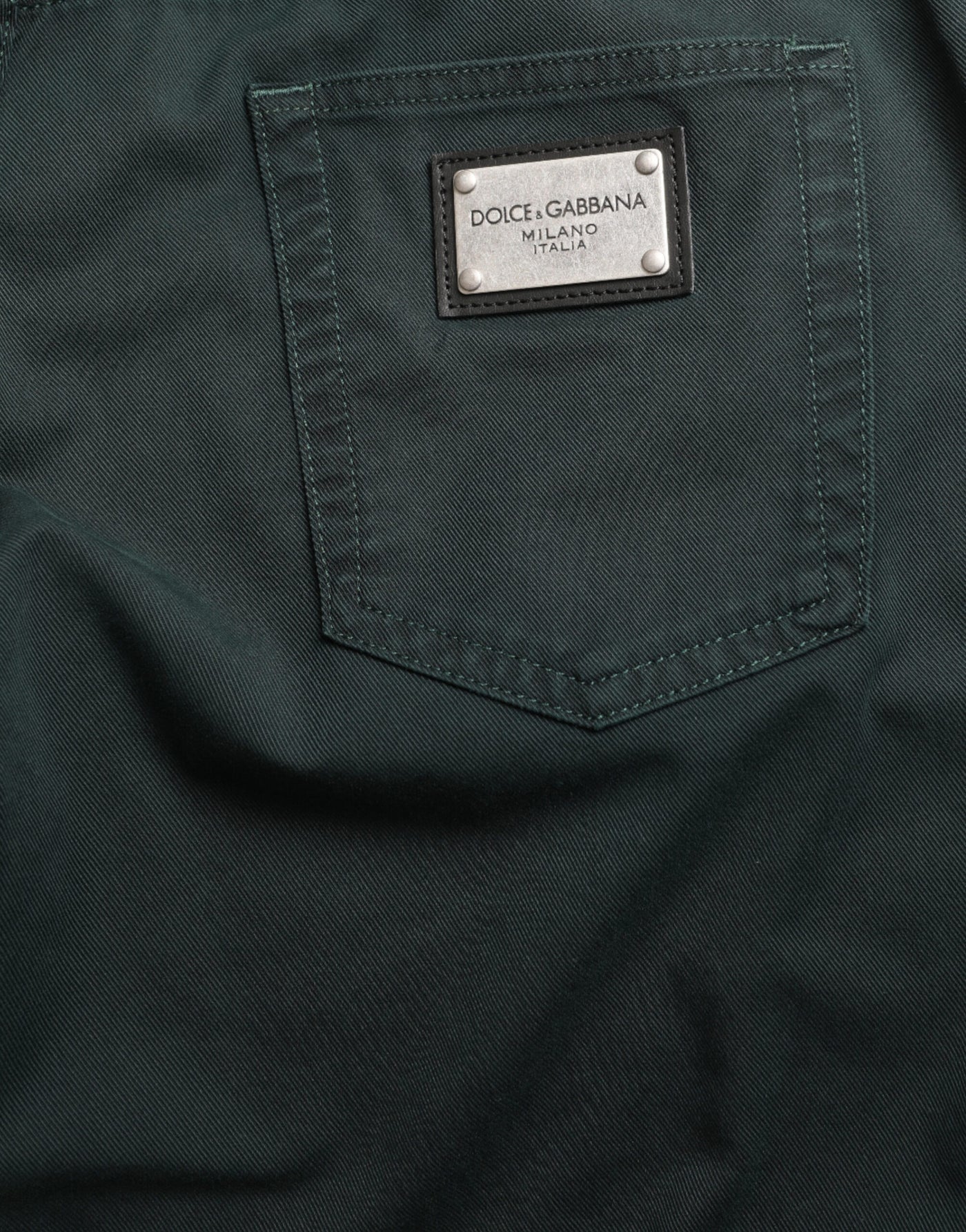 Dolce &amp; Gabbana Groene Katoenen Stretch Skinny Heren Denim Jeans