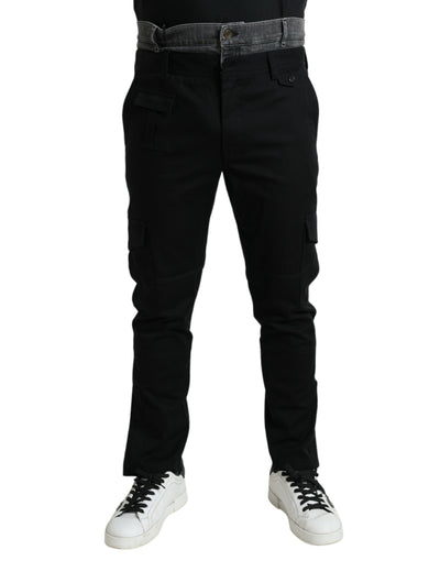Pantalon en jean slim en coton noir et gris Dolce &amp; Gabbana