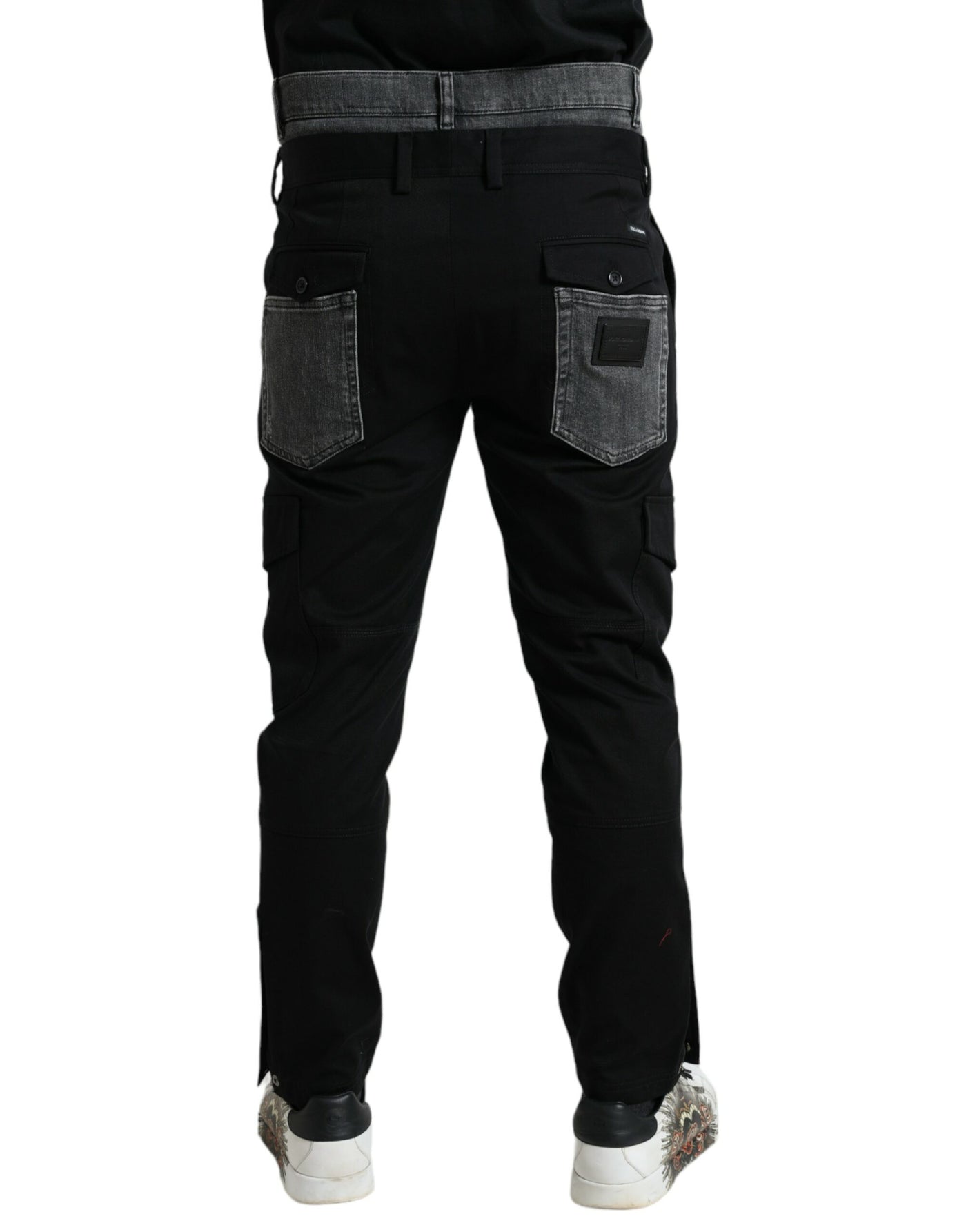 Pantalon en jean slim en coton noir et gris Dolce &amp; Gabbana