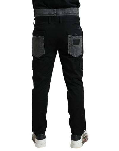 Pantalon en jean slim en coton noir et gris Dolce &amp; Gabbana