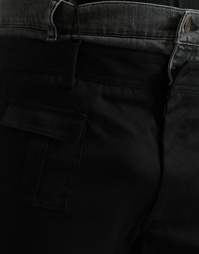Pantalon en jean slim en coton noir et gris Dolce &amp; Gabbana