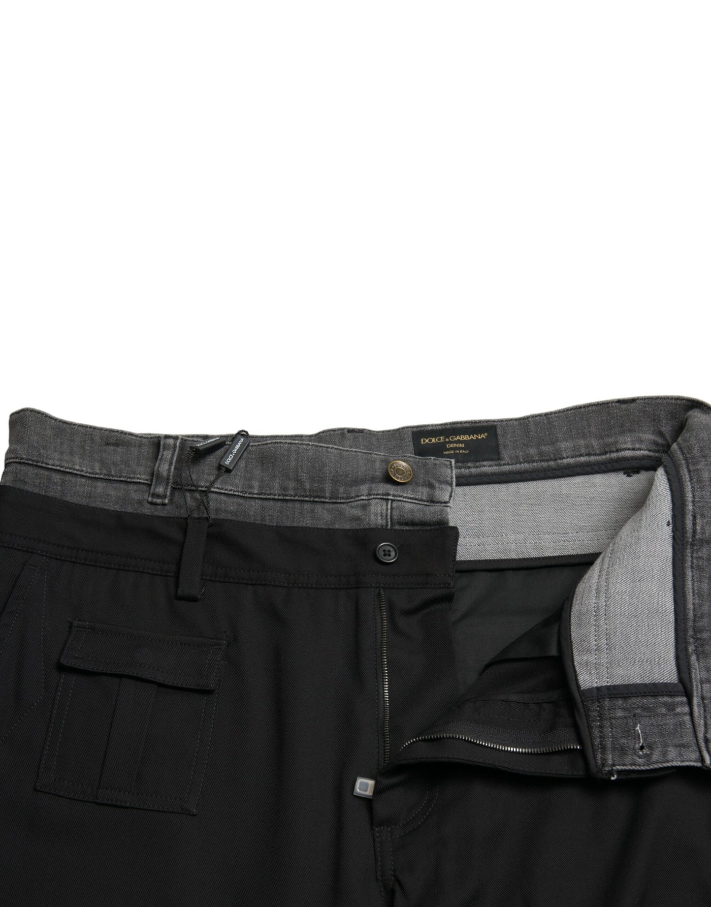 Pantalon en jean slim en coton noir et gris Dolce &amp; Gabbana