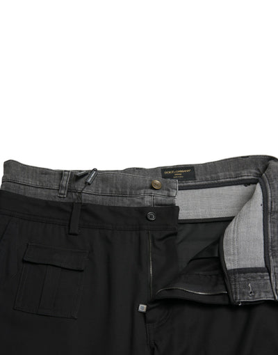 Pantalon en jean slim en coton noir et gris Dolce &amp; Gabbana