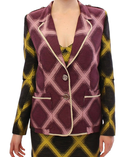 Veste blazer à carreaux violet House of Holland