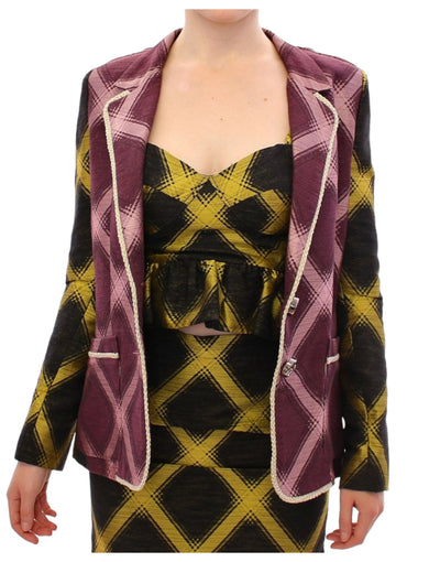 Veste blazer à carreaux violet House of Holland