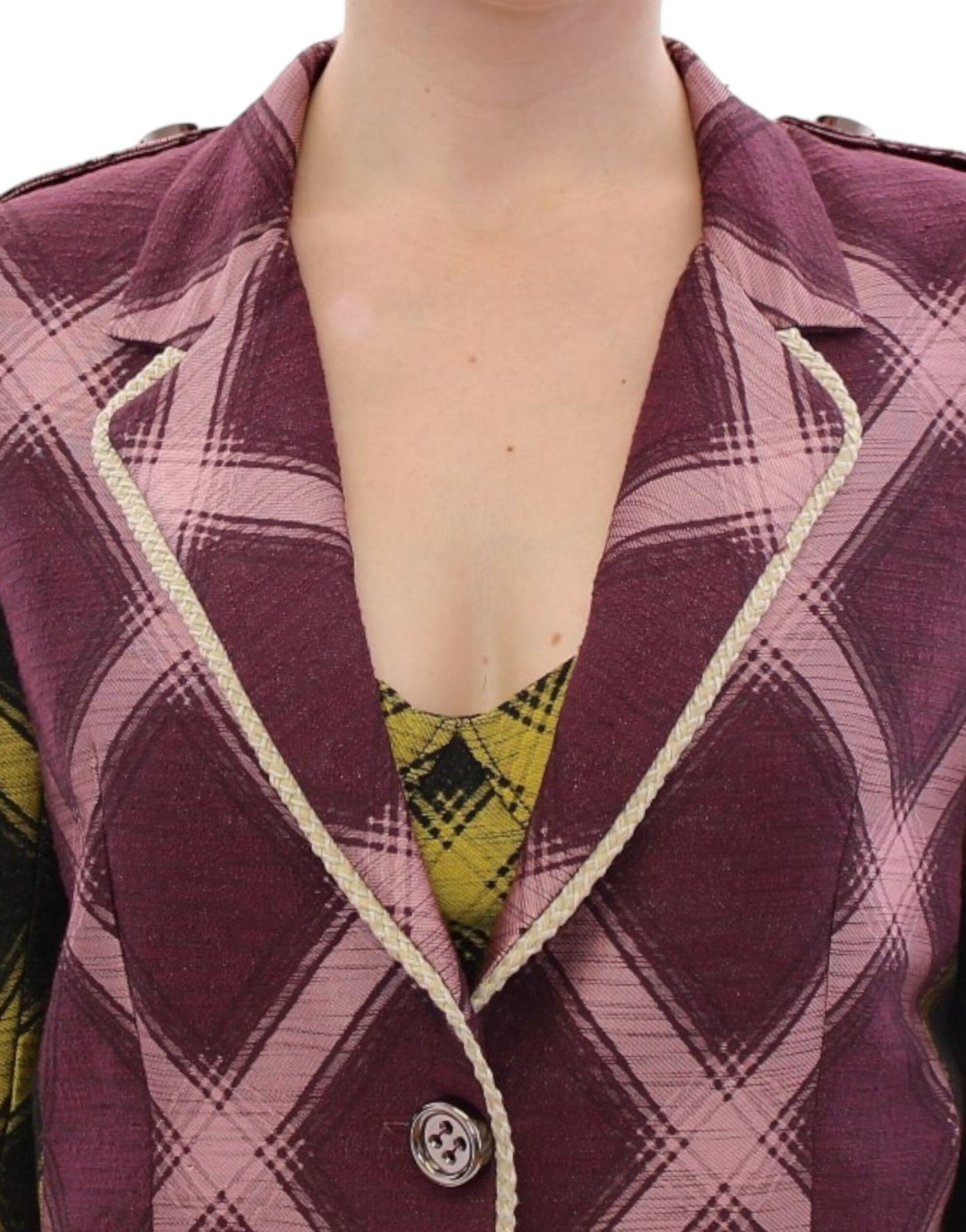 Veste blazer à carreaux violet House of Holland