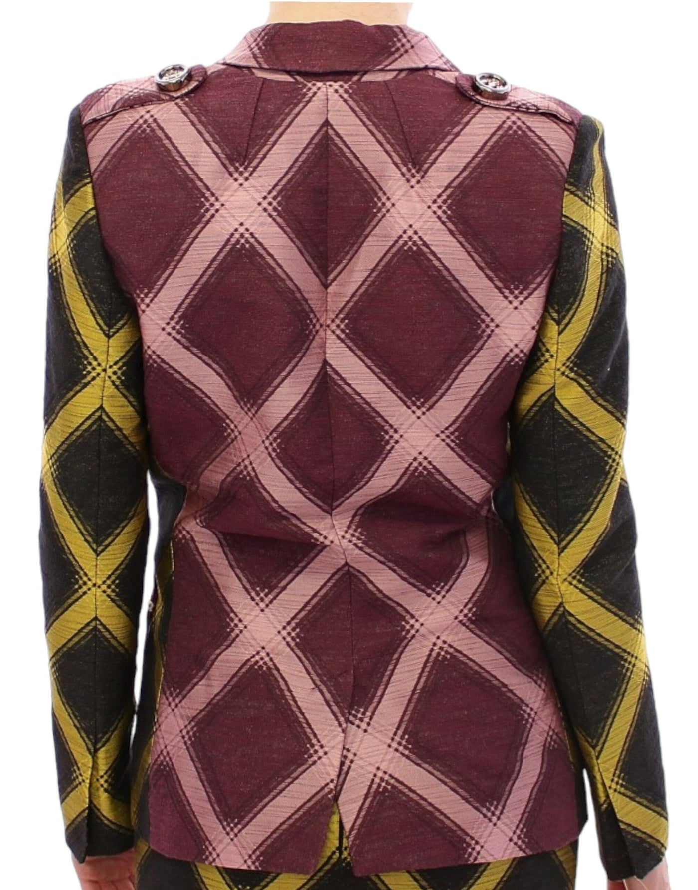 Veste blazer à carreaux violet House of Holland