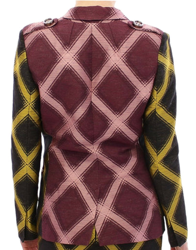 Veste blazer à carreaux violet House of Holland