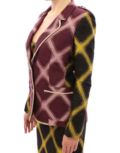 Veste blazer à carreaux violet House of Holland