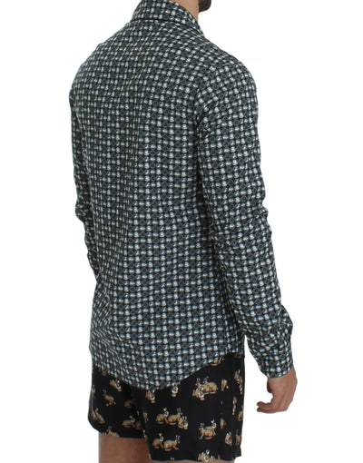 Chemise de pyjama en coton à imprimé chapeau vert Dolce &amp; Gabbana