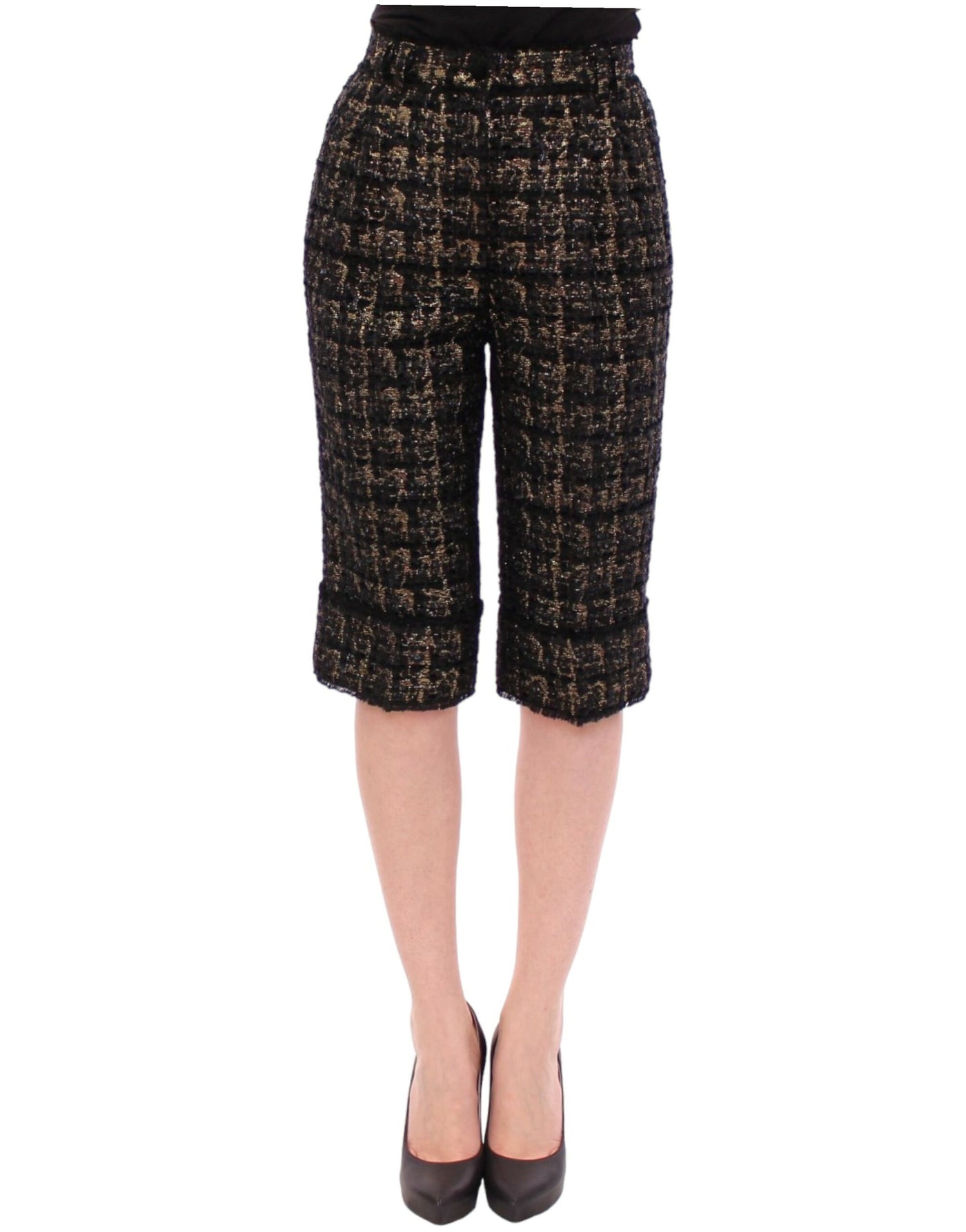 Pantalon short en tissu noir Dolce &amp; Gabbana