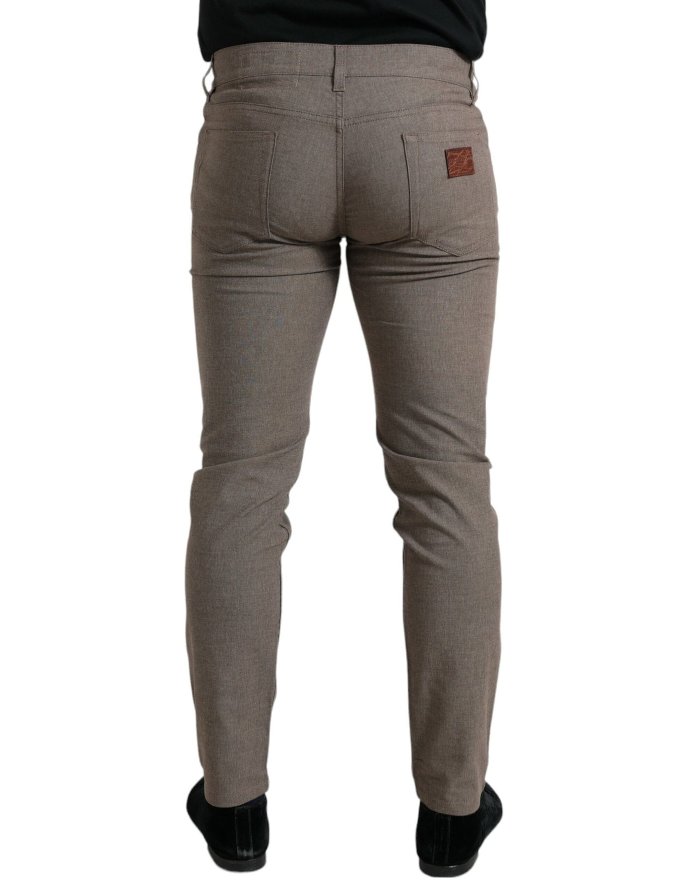 Dolce &amp; Gabbana Bruine Katoenen Stretch Skinny Herenbroek