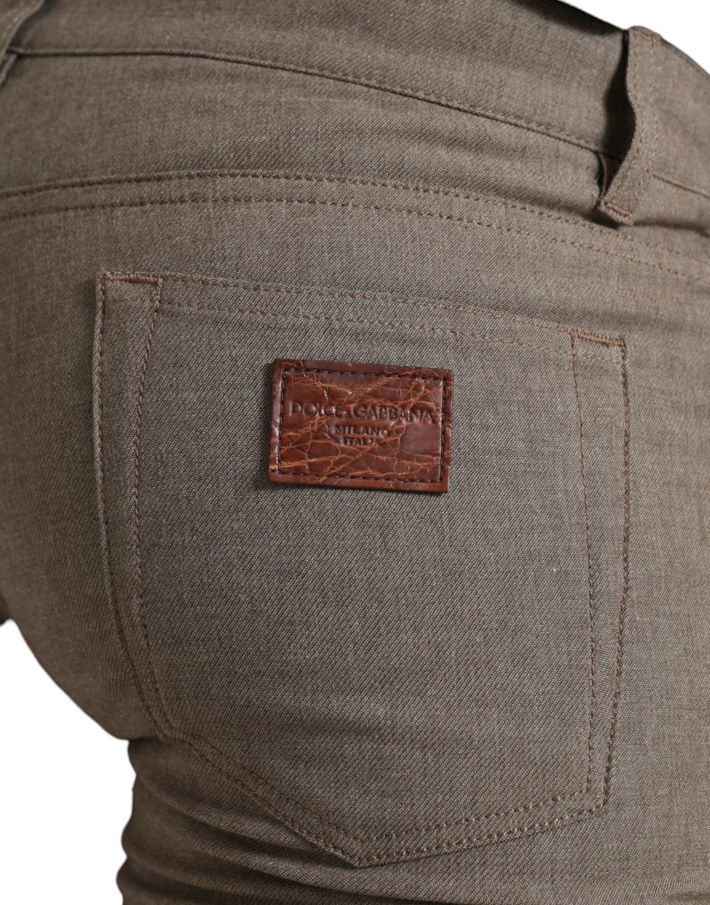 Dolce &amp; Gabbana Bruine Katoenen Stretch Skinny Herenbroek