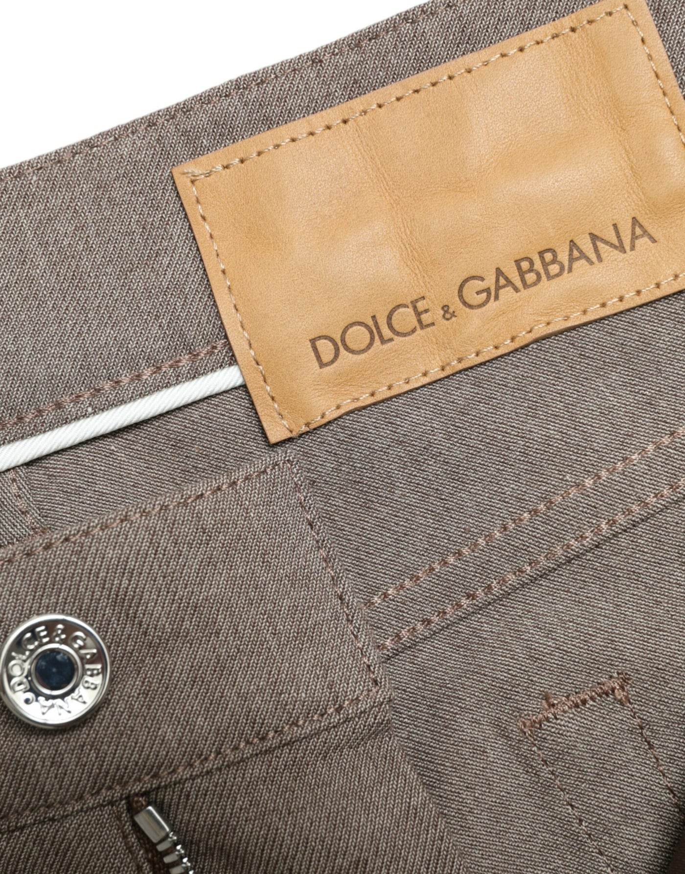 Dolce &amp; Gabbana Bruine Katoenen Stretch Skinny Herenbroek