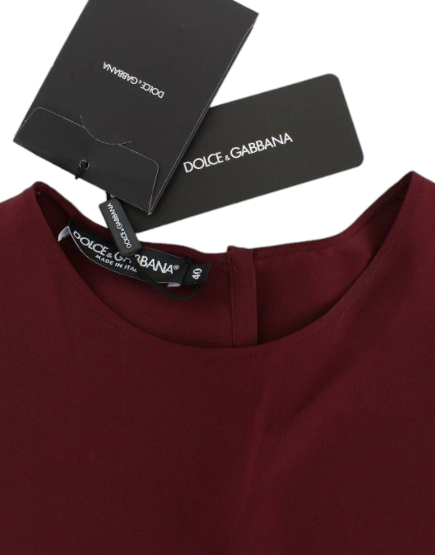 Chemisier en soie rouge à manches 3/4 Dolce &amp; Gabbana