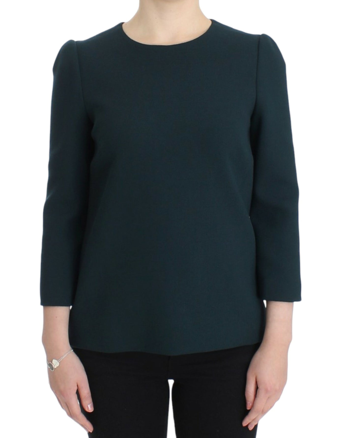 Chemisier en laine vert à manches 3/4 Dolce &amp; Gabbana
