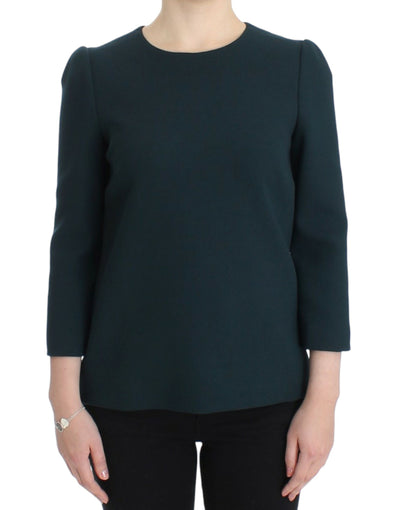 Chemisier en laine vert à manches 3/4 Dolce &amp; Gabbana
