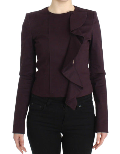 GF Ferre Veste Manteau Blazer Court Violet à Froncé