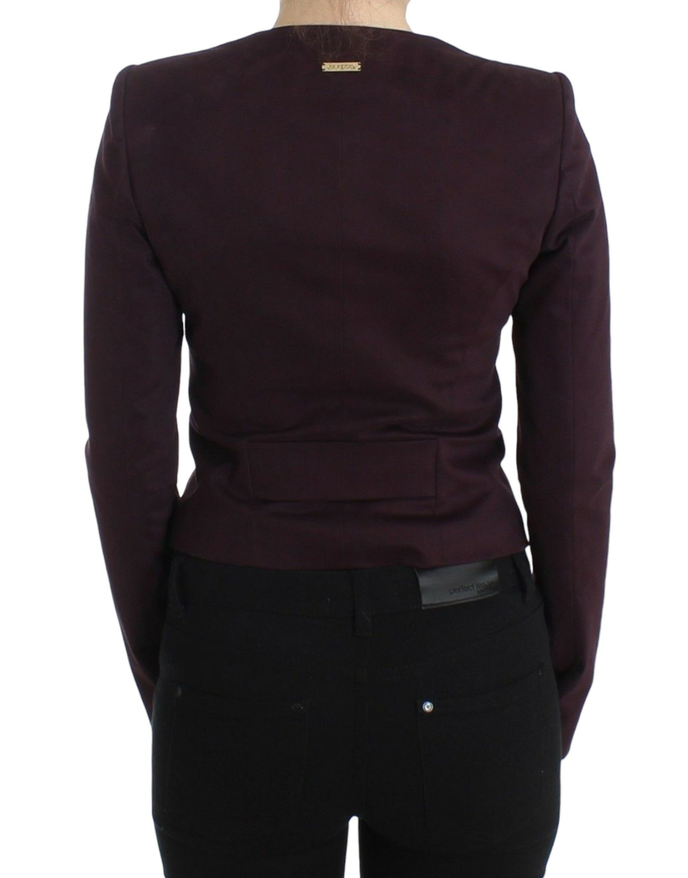 GF Ferre Veste Manteau Blazer Court Violet à Froncé