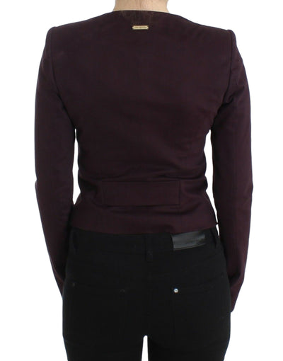 GF Ferre Veste Manteau Blazer Court Violet à Froncé