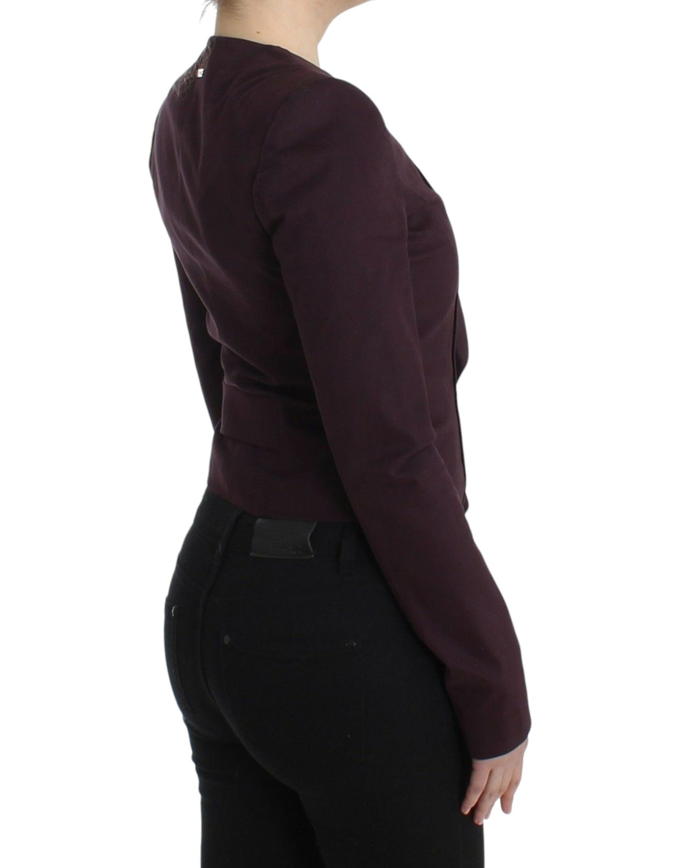 GF Ferre Veste Manteau Blazer Court Violet à Froncé