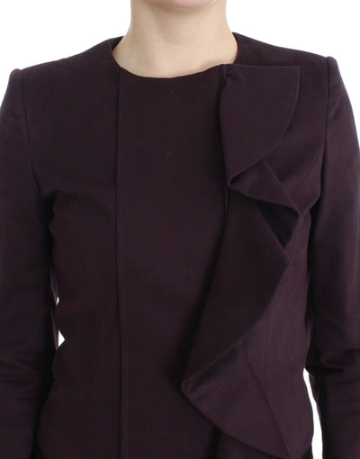 GF Ferre Veste Manteau Blazer Court Violet à Froncé