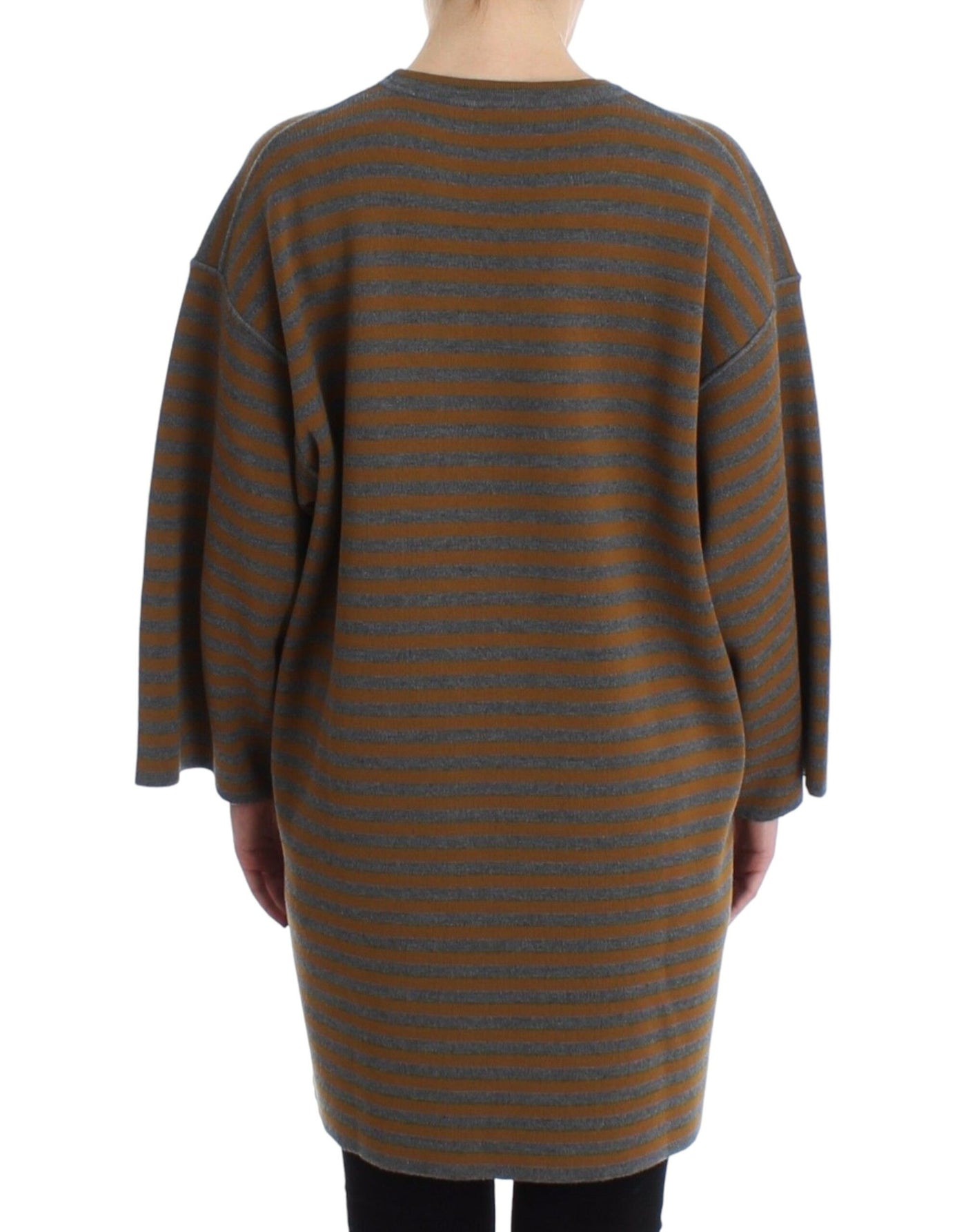 Pull oversize à rayures grises et jaunes Dolce &amp; Gabbana