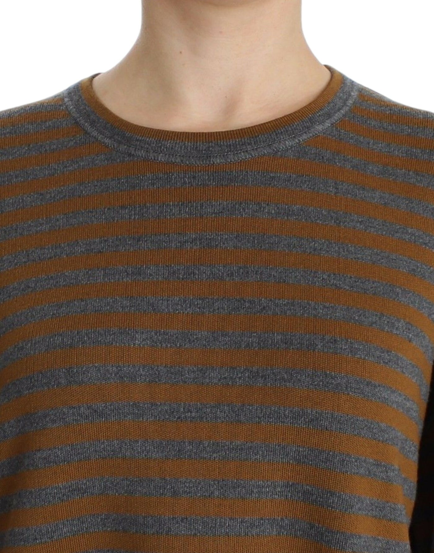 Pull oversize à rayures grises et jaunes Dolce &amp; Gabbana