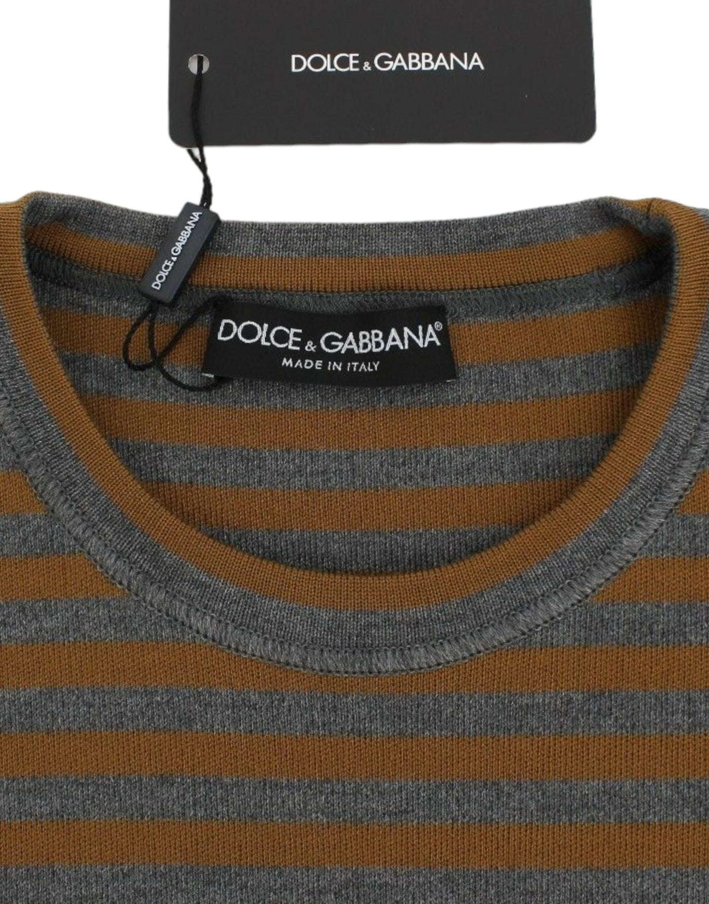 Pull oversize à rayures grises et jaunes Dolce &amp; Gabbana