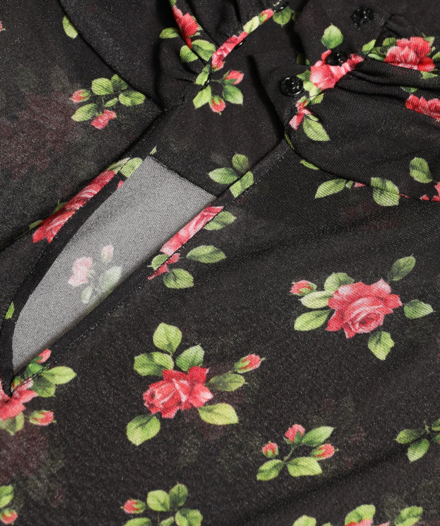 Robe longue fourreau noire à fleurs découpées Dolce &amp; Gabbana
