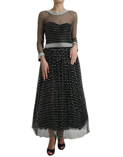 Robe trapèze noire ornée de cristaux Dolce &amp; Gabbana