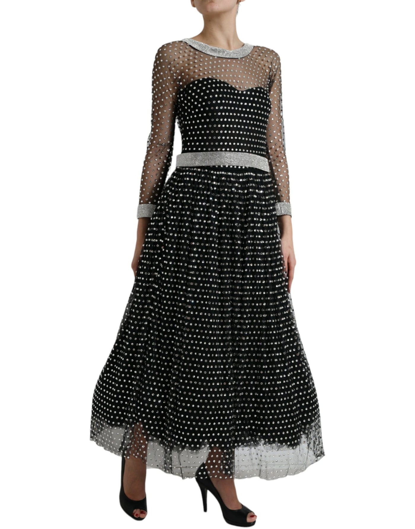 Robe trapèze noire ornée de cristaux Dolce &amp; Gabbana