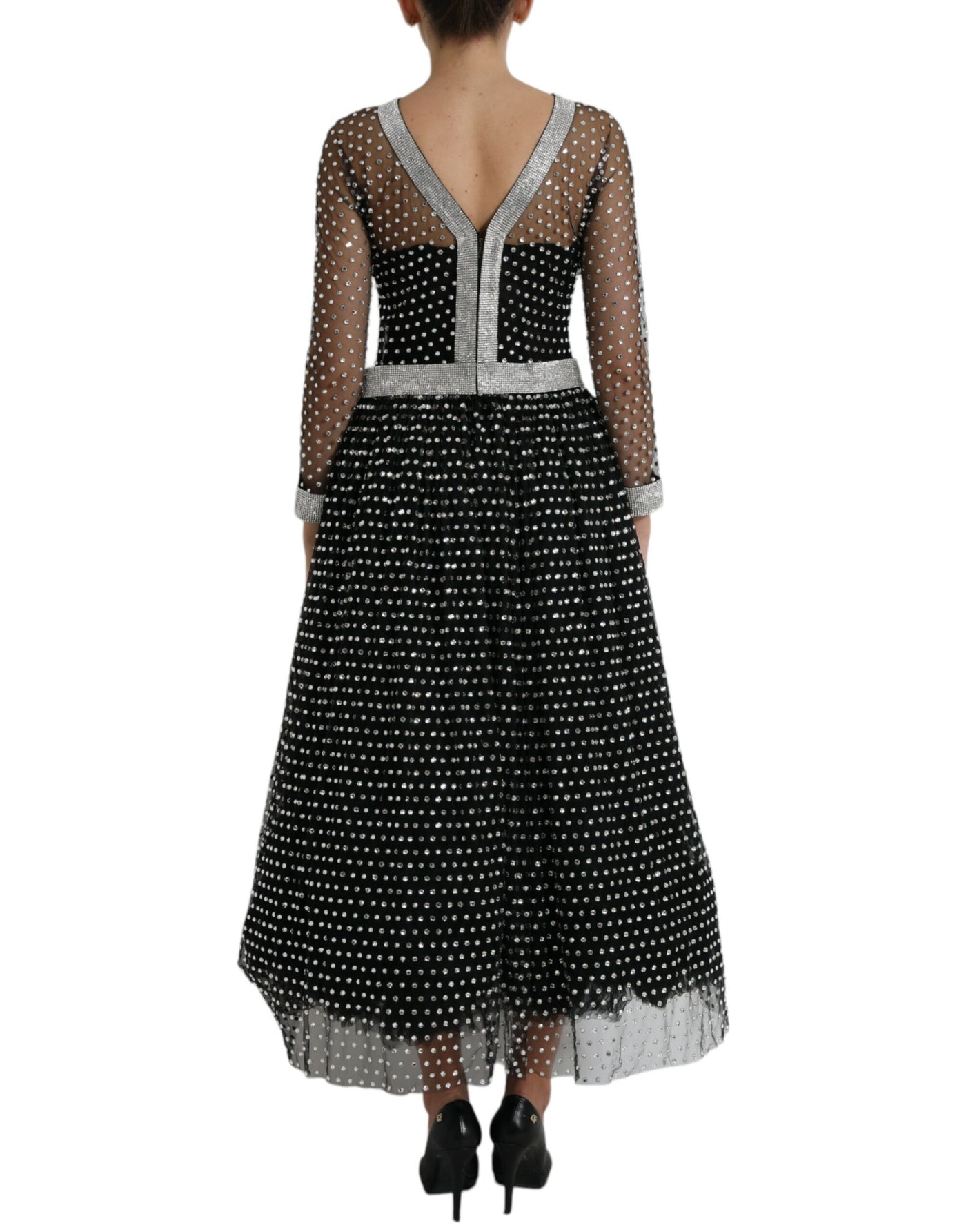 Robe trapèze noire ornée de cristaux Dolce &amp; Gabbana