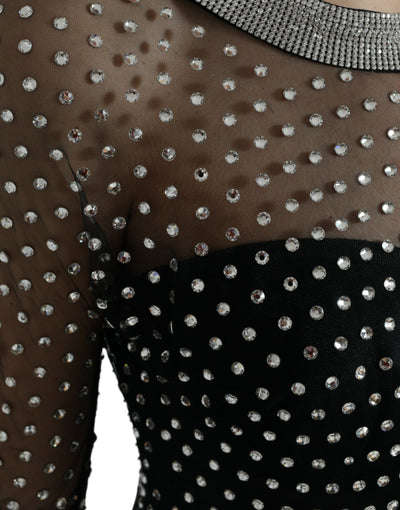 Robe trapèze noire ornée de cristaux Dolce &amp; Gabbana