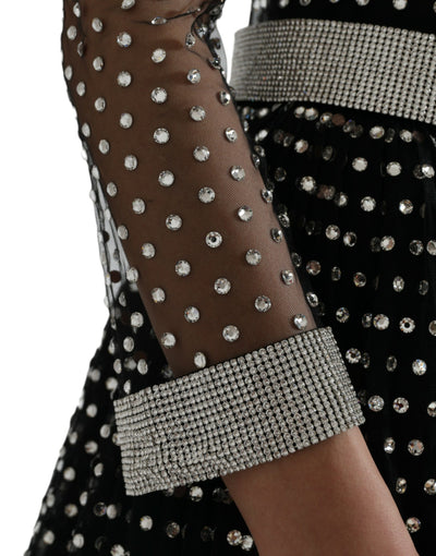 Robe trapèze noire ornée de cristaux Dolce &amp; Gabbana
