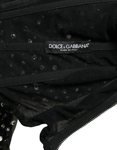 Robe trapèze noire ornée de cristaux Dolce &amp; Gabbana