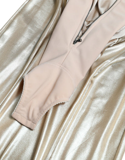 Robe longue Dolce &amp; Gabbana ornée de cristaux dorés métallisés