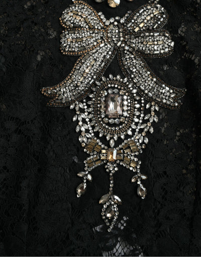 Robe fourreau en dentelle noire ornée de cristaux Dolce &amp; Gabbana